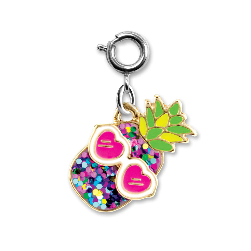 Silver Glitter Pineapple Charm