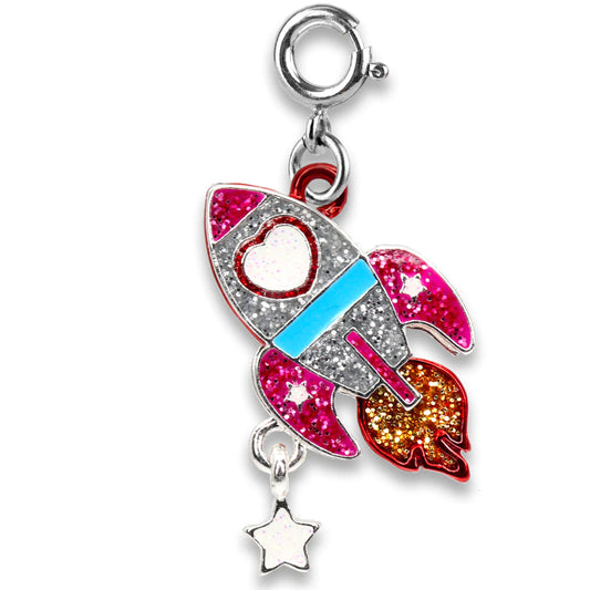 Glitter Rocket Charm