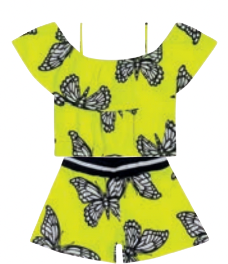 Butterfly Flutter Crop Top + Shorts