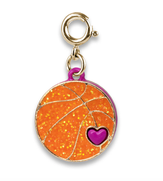 Gold Glitter Basketball Charm