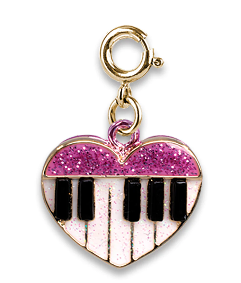 Gold Piano Heart Charm