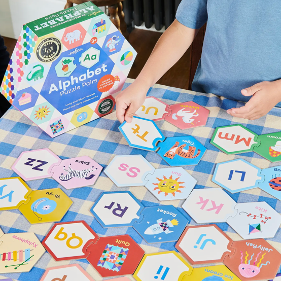 Alphabet Hexagon Puzzle Pairs