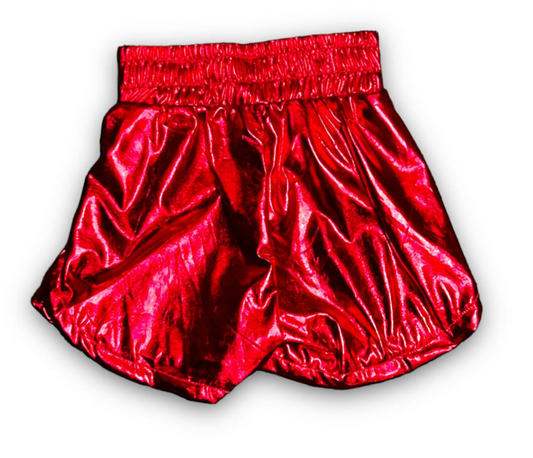 Red Metallic Shorts
