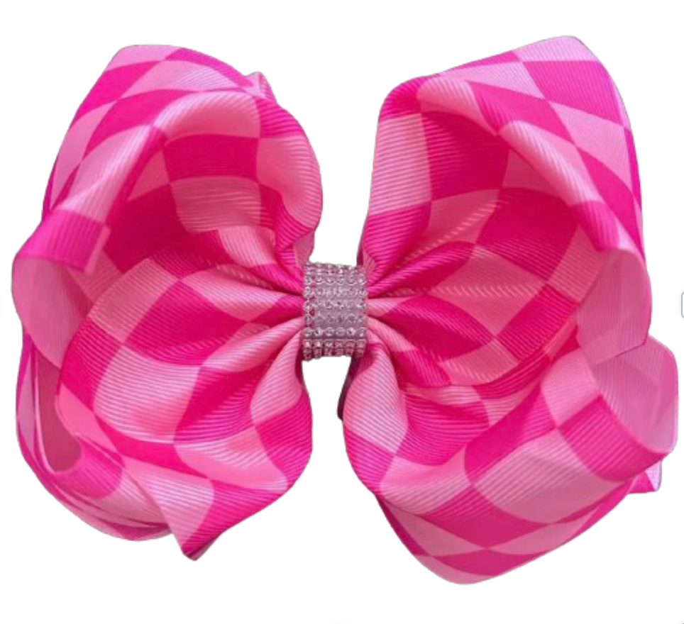 Pink Checkered Bow