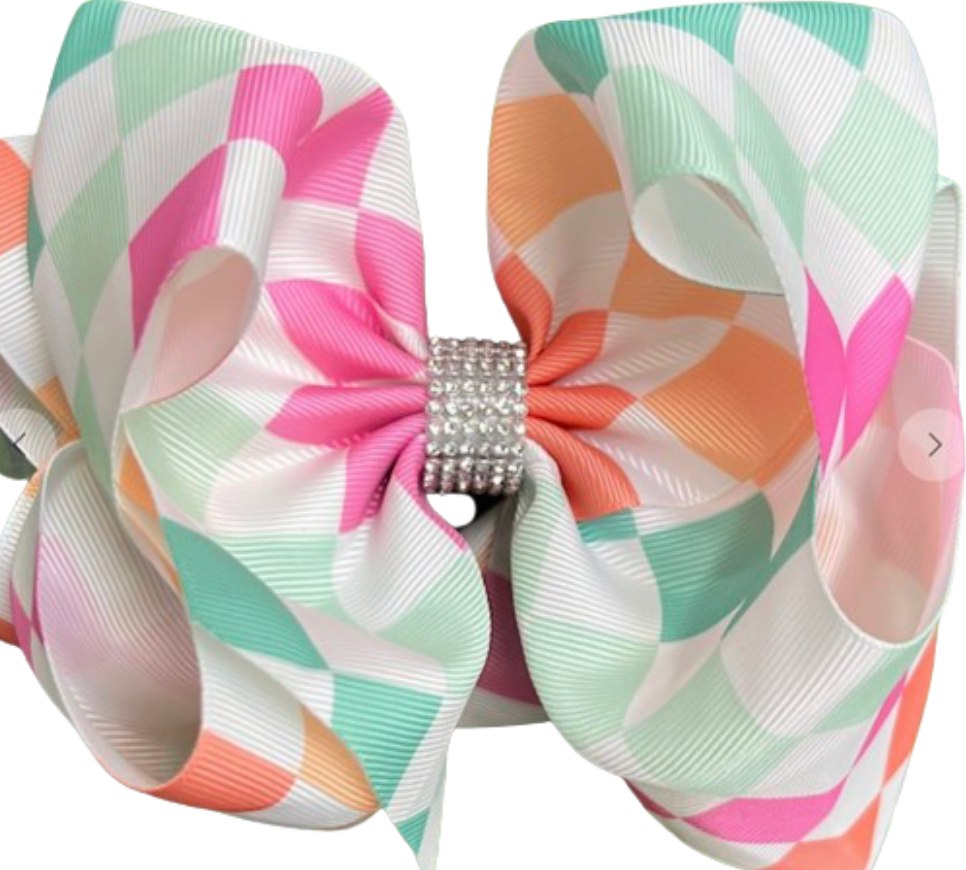 Pastels Checkered Bow