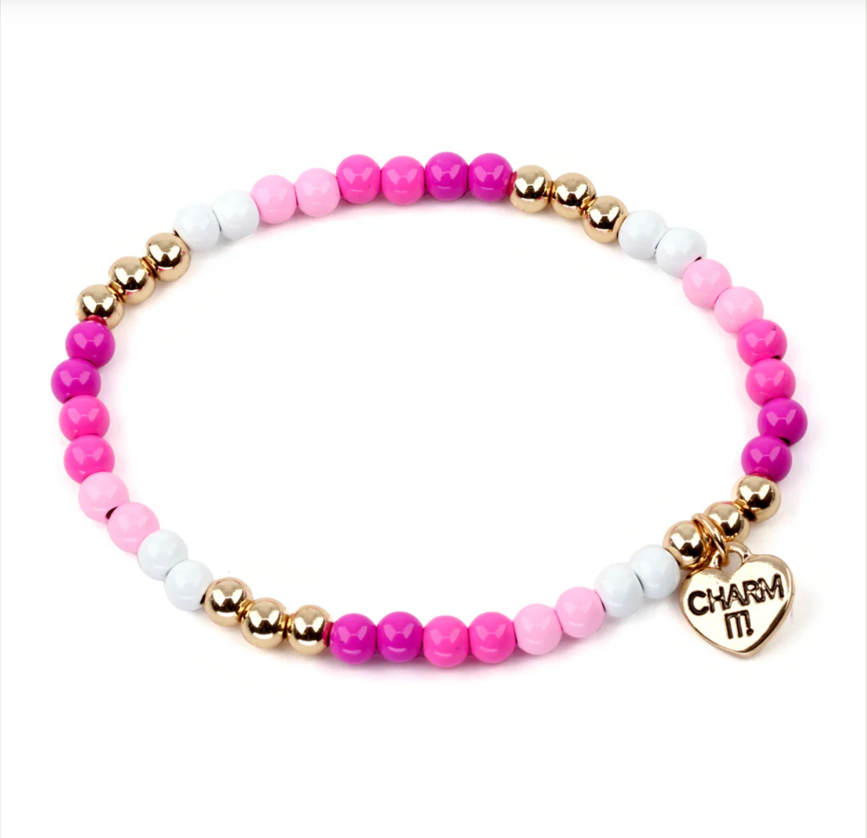 Gold Pink Bead Bracelet