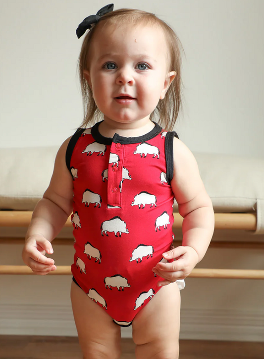 Lil' Piggy Henley Onesie