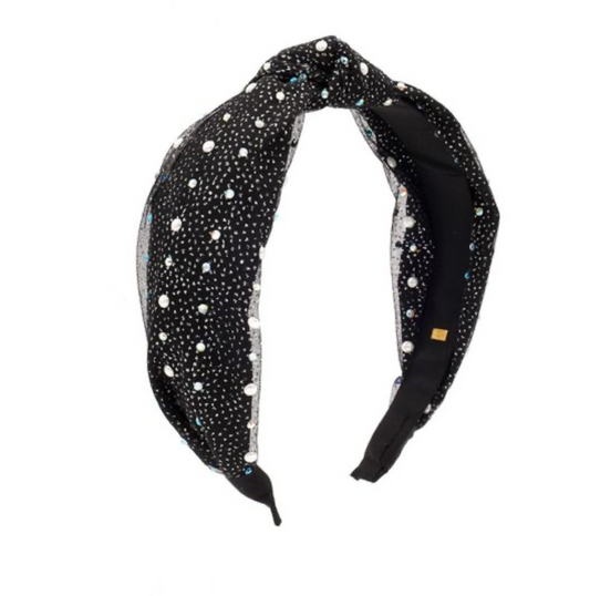 Black Pearl + Crystal Headband