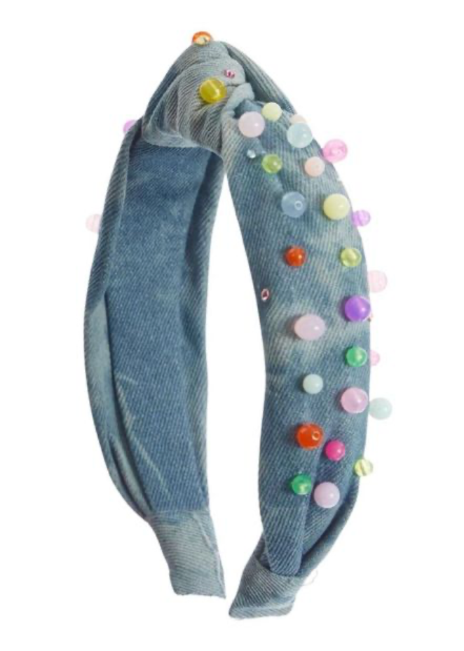 Pastel Pearl Denim Headband