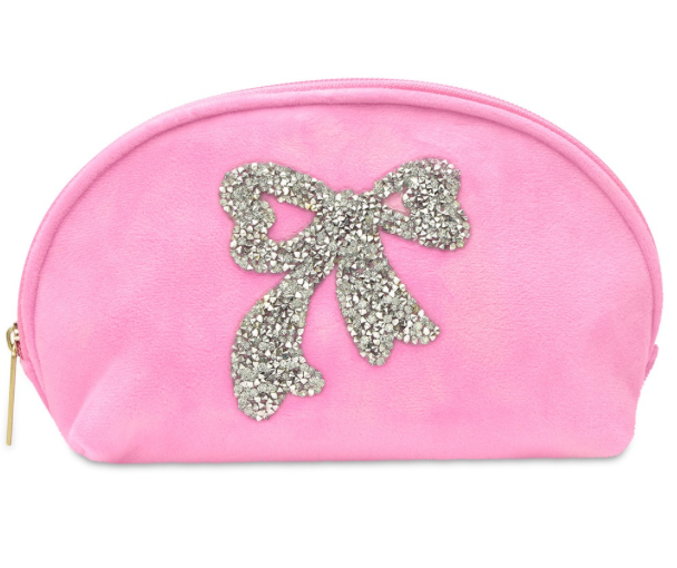 Glitter Bow Cosmetic Bag