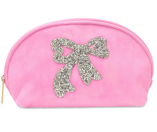 Glitter Bow Cosmetic Bag