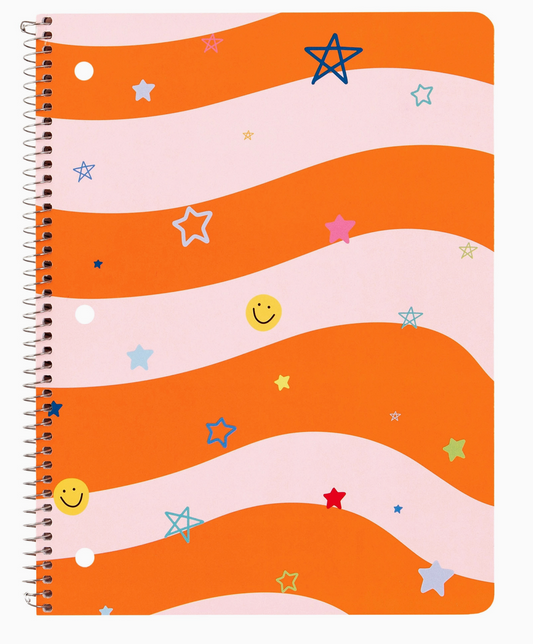 Wavy Icons Spiral Notebook