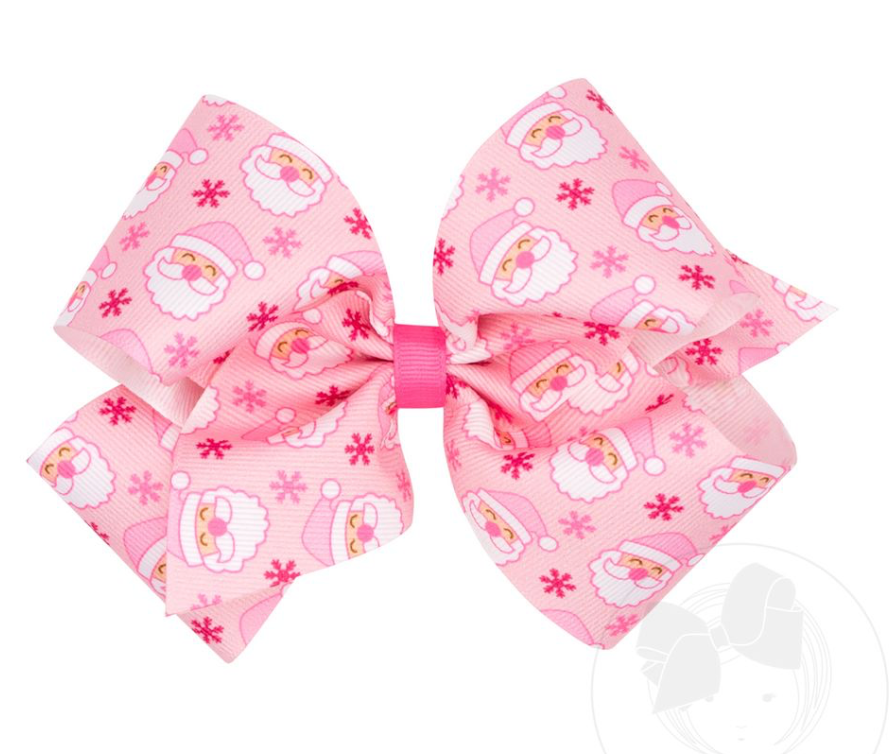 Pink Santa Bow