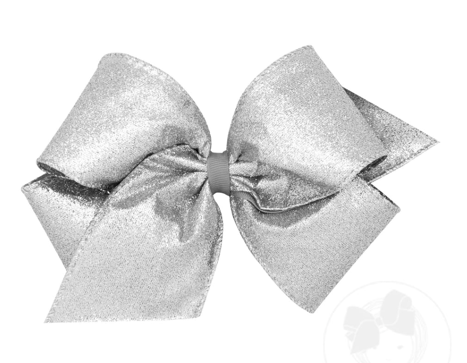 Silver Glitter Bow