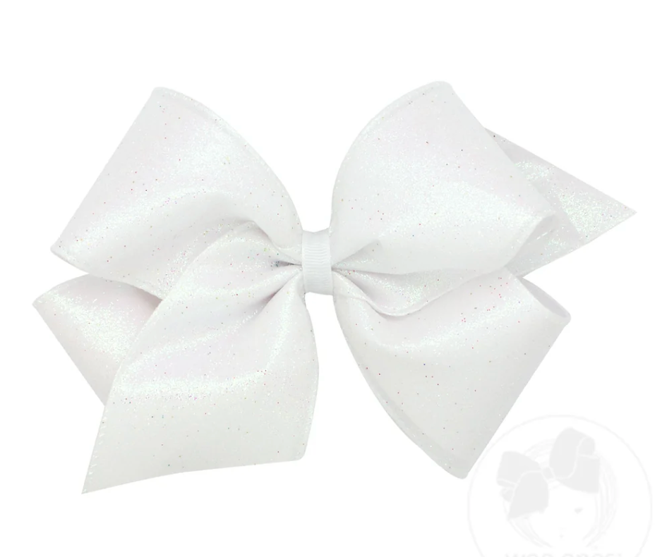 White Glitter Bow