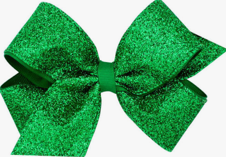 Green Glitter Bow