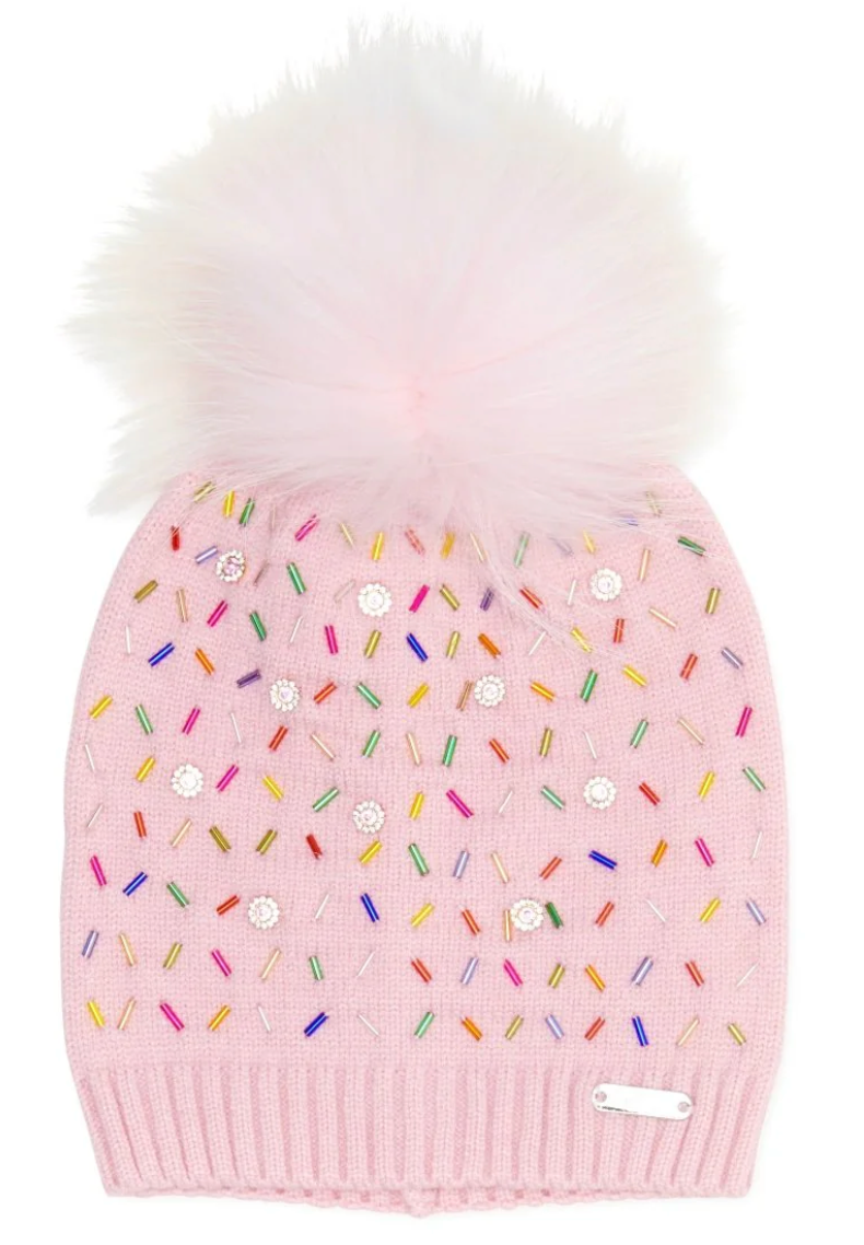 Pink Sprinkles Pom Beanie