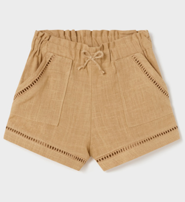 Tan Linen Shorts